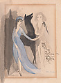 Costume Design for the Ballet "Les Biches" (The Does), Marie Laurencin French, Color lithograph