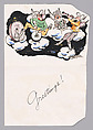 Greeting Card, Walt Kuhn  American, Hand-colored line block