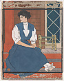 Young Woman on a Veranda, Edward Penfield  American, Gouache and ink