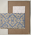 Design for Woven Textile Patterns, Wiener Werkstätte, Ink, watercolor and gouache on white paper or card, fabric swatch