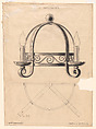 Elevation and Plan for a Semi-Circular Wall Sconce with Two (Electric?) Candles (No.17032.1), Edgar Brandt (and workshop) French, Black chalk over graphite underdrawing
