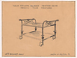 Presentation Drawing for a Wrought-Iron Bar Cart (No.16533.3), Edgar Brandt (and workshop) French, Black chalk over graphite