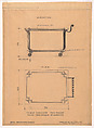 Elevation and Plan of a Wrought-Iron Bar Cart (No.17275.1), Edgar Brandt (and workshop) French, Black chalk over graphite underdrawing