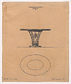 Elevation and Plan for an Oval Table with a Wrought-Iron Base (No.14310.3), Edgar Brandt (and workshop) French, Black chalk over graphite underdrawing