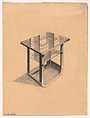 Presentation Drawing for a Side Table with a Wrought-Iron Base and a Glass (?) Top, Edgar Brandt (and workshop) French, Black chalk over graphite underdrawing