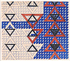 Design for a Geometric Pattern (likely for textile), Liubov Popova  Russian, Watercolor and gouache, pen and ink over a graphite underdrawing