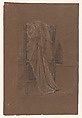 Drapery study for "A Venus", Albert Joseph Moore  British, Black and white chalk on brown paper