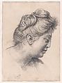 Portrait of the artist's daughter, Giuseppina, Vincenzo Gemito  Italian, Black chalk and graphite