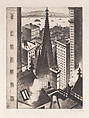 The Temples of New York, Christopher Richard Wynne Nevinson British, Drypoint