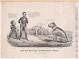 The Old Bull Dog on the Right Track, Currier & Ives American, Lithograph