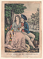 Robert Burns and His Highland Mary, Nathaniel Currier  American, Hand-colored lithograph