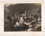 The Landing of the Pilgrims at Plymouth Rock, 1620, Joseph Andrews  American, Etching and engraving on steel; proof on chine collé