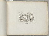 A Man, Two Women, a Child, and a Dog by a Fireplace (from Sketches in Outline), Henry Moses British, Etching and engraving