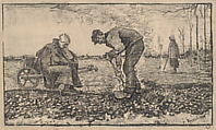 Burning Weeds, Vincent van Gogh Dutch, Transfer lithograph with pen and ink