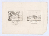 Peuplier plante par Thomas Paine and Le Pont des Sauvages, Point-Breeze (Poplar Tree Planted by Thomas Paine and The Native Bridge at Point Breeze, near Bordentown, New Jersey), Charlotte Bonaparte  French, Etching