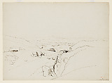 View of the Quarries at Cervara, Théodore Caruelle d'Aligny  French, Pen and brown ink over traces of graphite