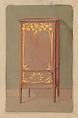 Designs for an Art Nouevau Wall Cabinet with Wood Inlay, Georges de Feure French, Graphite and watercolor