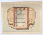 Design for a Wall-Mounted Cabinet Decorated with a Motif of Oranges, Georges de Feure French, Graphite and watercolor