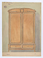 Design for a Large Armoire in the Art Nouveau Style, Georges de Feure French, Graphite and watercolor