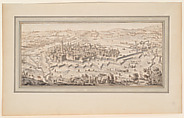 Bird's-Eye View of the City of Casale di Monferrato, Francesco Zucchi Italian, Pen and black and brown ink over red chalk, gray wash