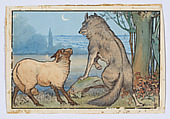 The Wolf and the Sheep, Walter J. Morgan British, Watercolor and pen and ink