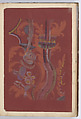 Scrapbook with Textile Designs on Colored Papers, Anonymous, French, 19th century, Pastel on prepared colored paper