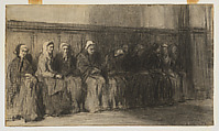 The Poor Bench in Saint-Germain-des-près, Léon-Augustin Lhermitte  French, Charcoal