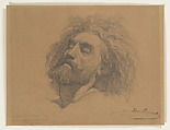 Head Study for "The Entombment of Christ", Henri Regnault French, Graphite