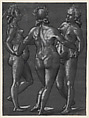 The Three Graces (recto); Four putti engaging in various activities (verso), Christoph Murer (Swiss, Zurich 1558–1614 Winterthur), Pen and black ink, brush and gray wash, heightened with white gouache, on paper prepared with semi-opaque gray wash