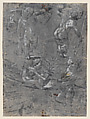 The Three Graces (recto); Four putti engaging in various activities (verso), Christoph Murer (Swiss, Zurich 1558–1614 Winterthur), Pen and black ink, brush and gray wash, heightened with white gouache, on paper prepared with semi-opaque gray wash