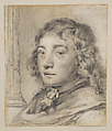Portrait of a Young Man (probably a self-portrait), Cornelis Visscher Dutch, Black chalk on antique laid paper, laid down