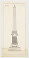 Obelisk Grave Monument, No. 1322, Alexander Maxwell American, Ink and wash