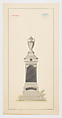 Grave Monument with Vase, No. 1343, Alexander Maxwell American, Pen and ink and ink wash