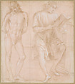 Standing Youth with Hands Behind His Back, and a Seated Youth Reading (recto); Two Studies of Hands (verso), Filippino Lippi (Italian, Prato ca. 1457–1504 Florence), Metalpoint, highlighted with white gouache, on pink prepared paper (recto); metalpoint, on pink prepared paper (verso)