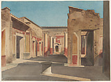 Ruins at Pompeii, Gabriel-Auguste Ancelet French, Watercolor over graphite