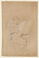 Study of the artist's son, John, John Linnell British, Black and white chalk on light brown paper