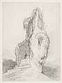 A figure resting in a ruined tower, John Sell Cotman  British, Graphite