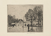 Paris in the Rain - Door of the Bal Bullier, Anne Goldthwaite American, Etching