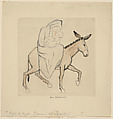 The Flight into Egypt, from "At Metropolitan", Anne Goldthwaite  American, Etching with watercolor