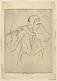 William Gard - The Flute, Anne Goldthwaite American, Etching on thin white Japan paper