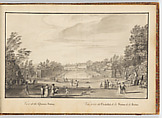 View at the Queen's Statue at Stowe, Buckinghamshire, Jacques Rigaud French, Pen and ink, brush and wash