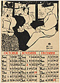 Proof for Poster Calendar 1897: October, November, December, Edward Penfield (American, Brooklyn, New York 1866–1925 Beacon, New York), Lithograph and relief process