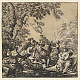The Muses, J.G. Wenig  German, Etching (only state)