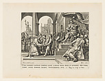 Saphan Reading the Book of the Law to Josiah, Claes Jansz. Visscher  Dutch, Engraving