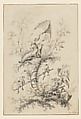Design for the "Cahier de Balançoires Chinoises", Jean Pillement French, Black chalk, with stumping; framing lines in pen and brown ink