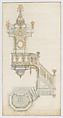 Design for a Pulpit, Michael Furtner the Elder German, Pen and ink, brush and wash