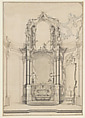 Design for the Transeptal Altars in the Klosterkirche Zwiefalten, Johann Michael Feichtmayr  German, Pen and gray ink, gray and gray-blue wash, and graphite. Framing lines in pen and black ink.