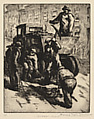 Street Scene, Edmond Mario Granville American, Drypoint