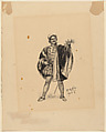 Costumed Actor, Edwin Austin Abbey American, Black pen and ink