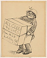 Man Delivering a Holiday Box, Edwin Austin Abbey American, Pen and ink